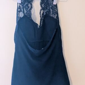 Bozzolo Black Lace Halter Top